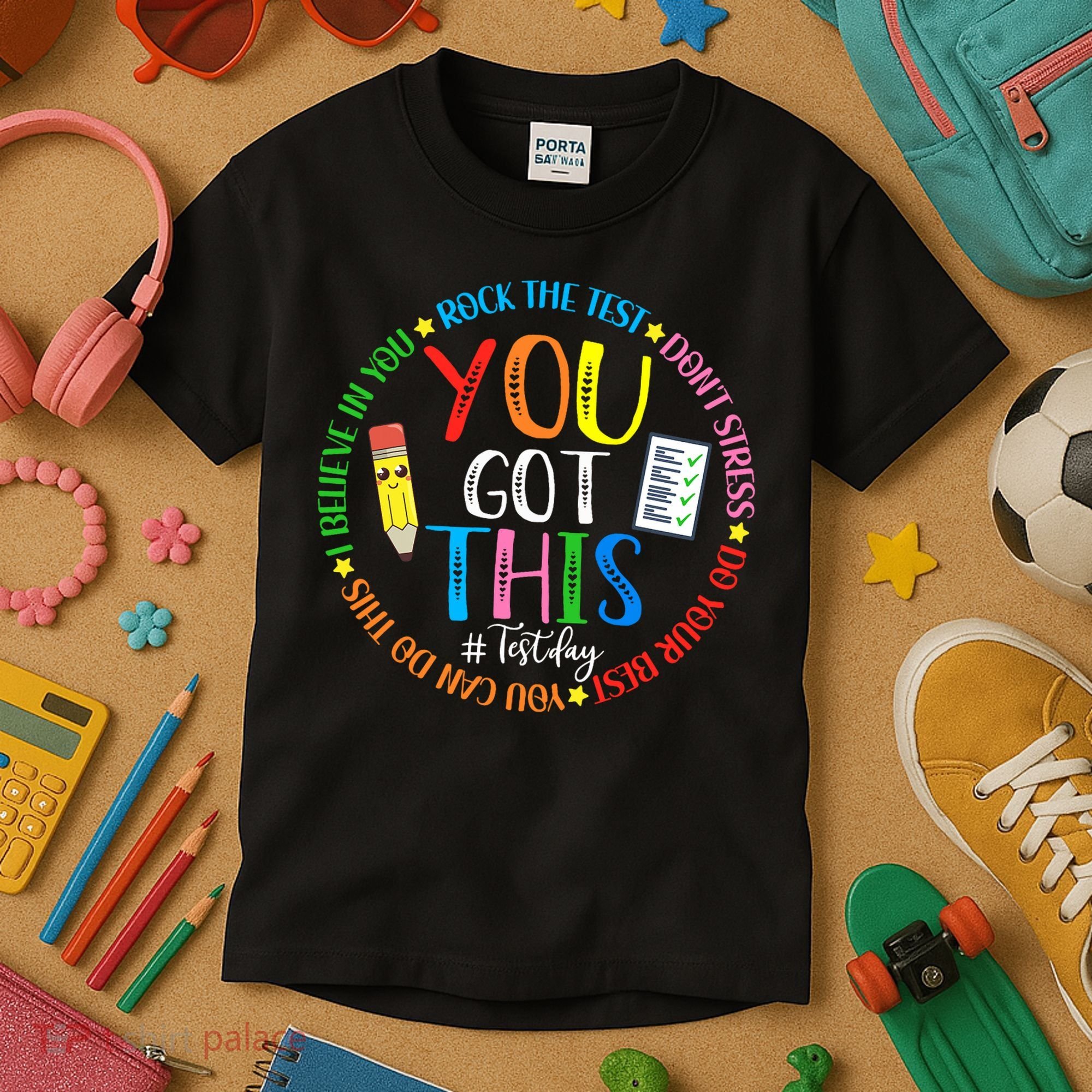 Test Day Rock The Test Teacher Testing Day You Got This Kids T-Shirt
