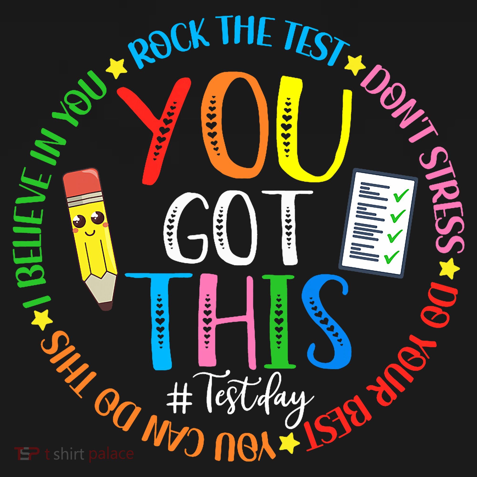 Test Day Rock The Test Teacher Testing Day You Got This Kids T-Shirt