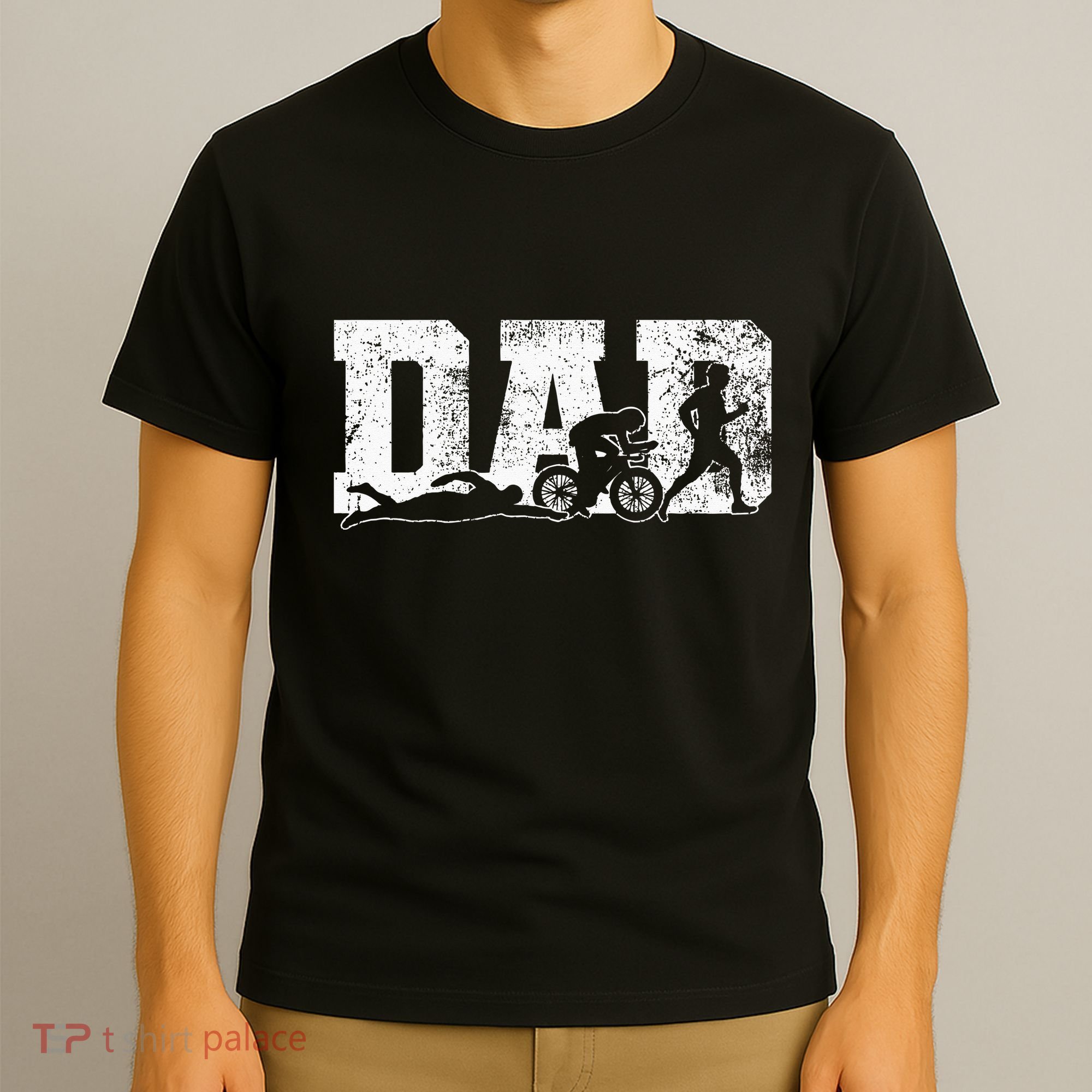 Triathlon Dad Swim Bike Run Father's Day T-Shirt