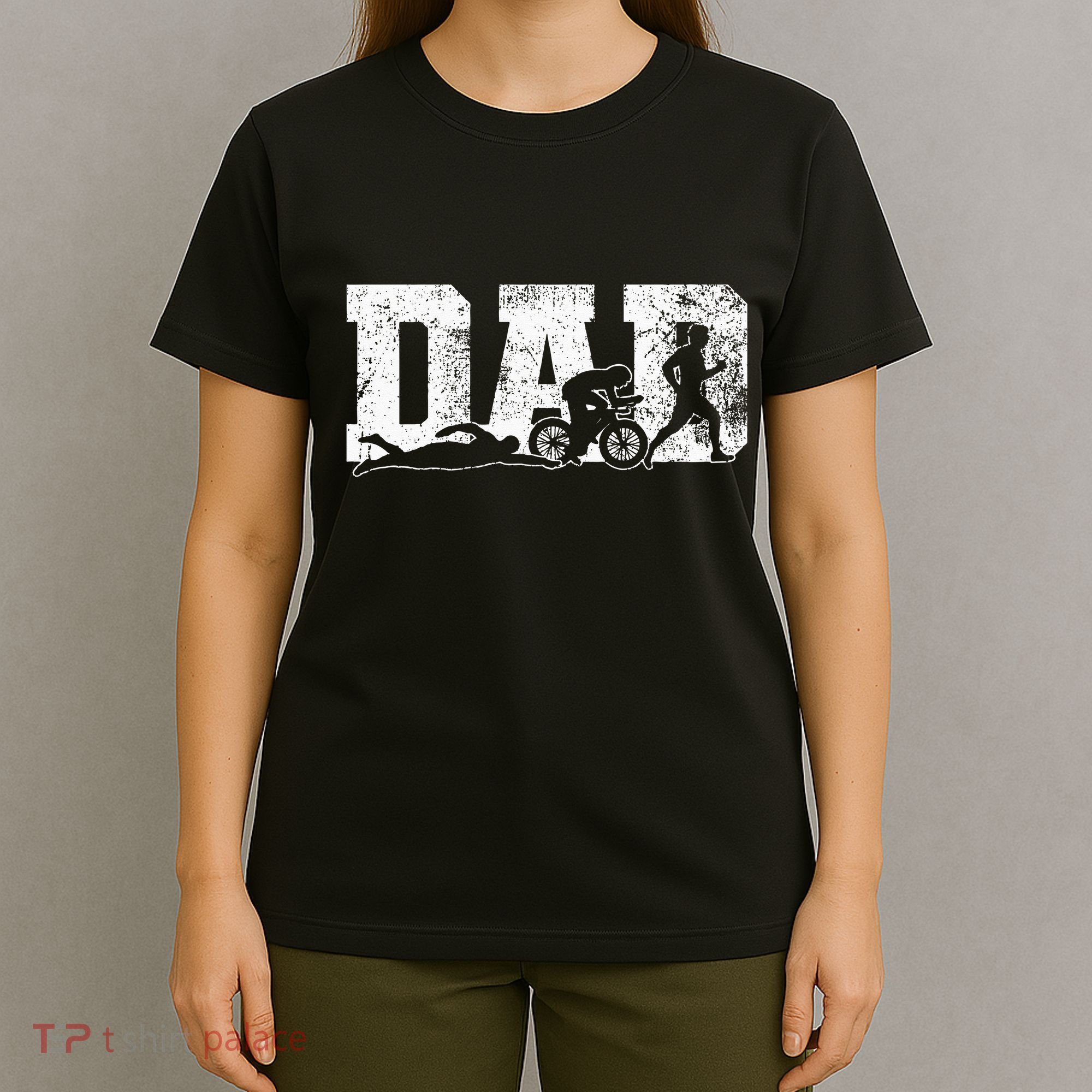Triathlon Dad Swim Bike Run Father's Day T-Shirt