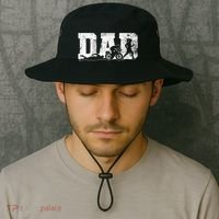 Triathlon Dad Swim Bike Run Father's Day Bucket Hat thumb 2