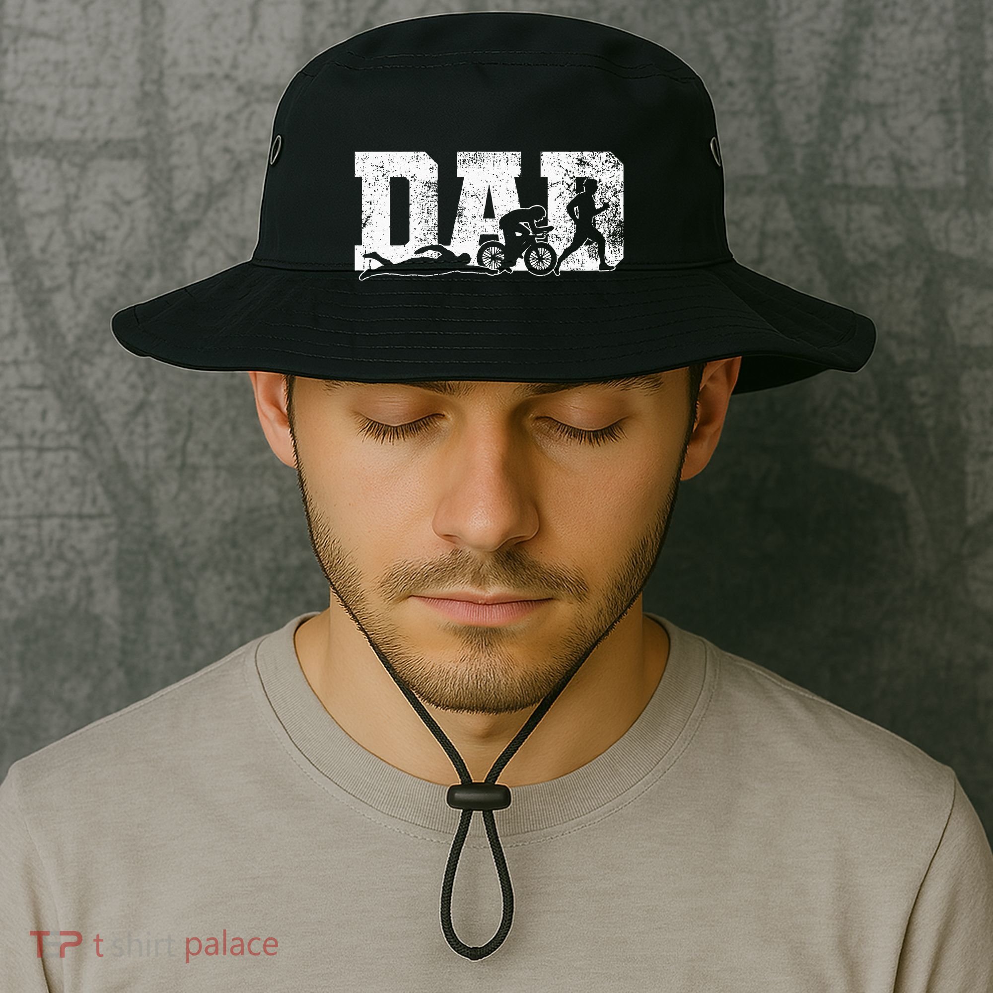 Triathlon Dad Swim Bike Run Father's Day Bucket Hat