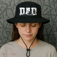 Triathlon Dad Swim Bike Run Father's Day Bucket Hat thumb 3