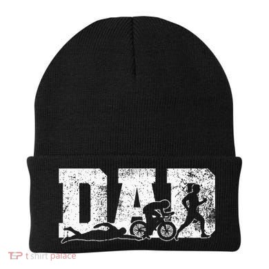 Triathlon Dad Swim Bike Run Father's Day Beanie