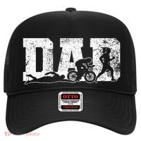 Triathlon Dad Swim Bike Run Father's Day Hat thumb 0