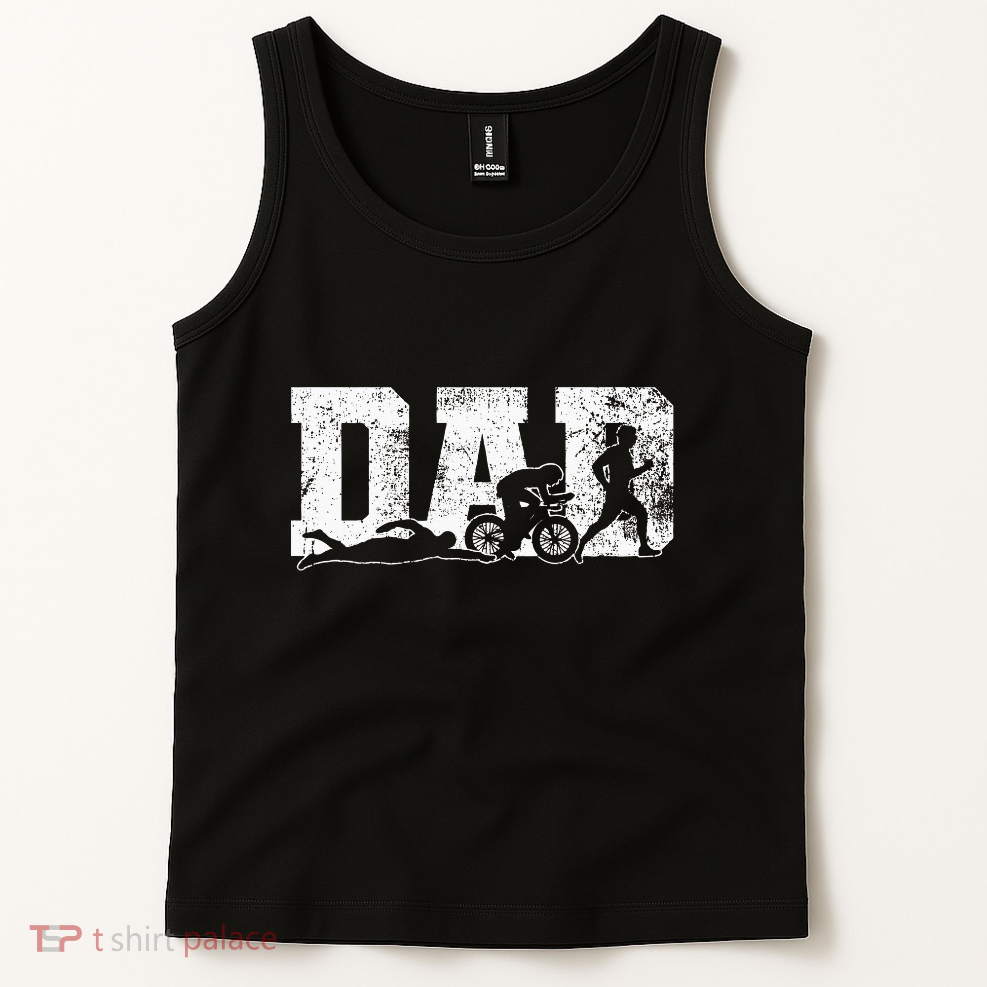 Triathlon Dad Swim Bike Run Father's Day Tank Top