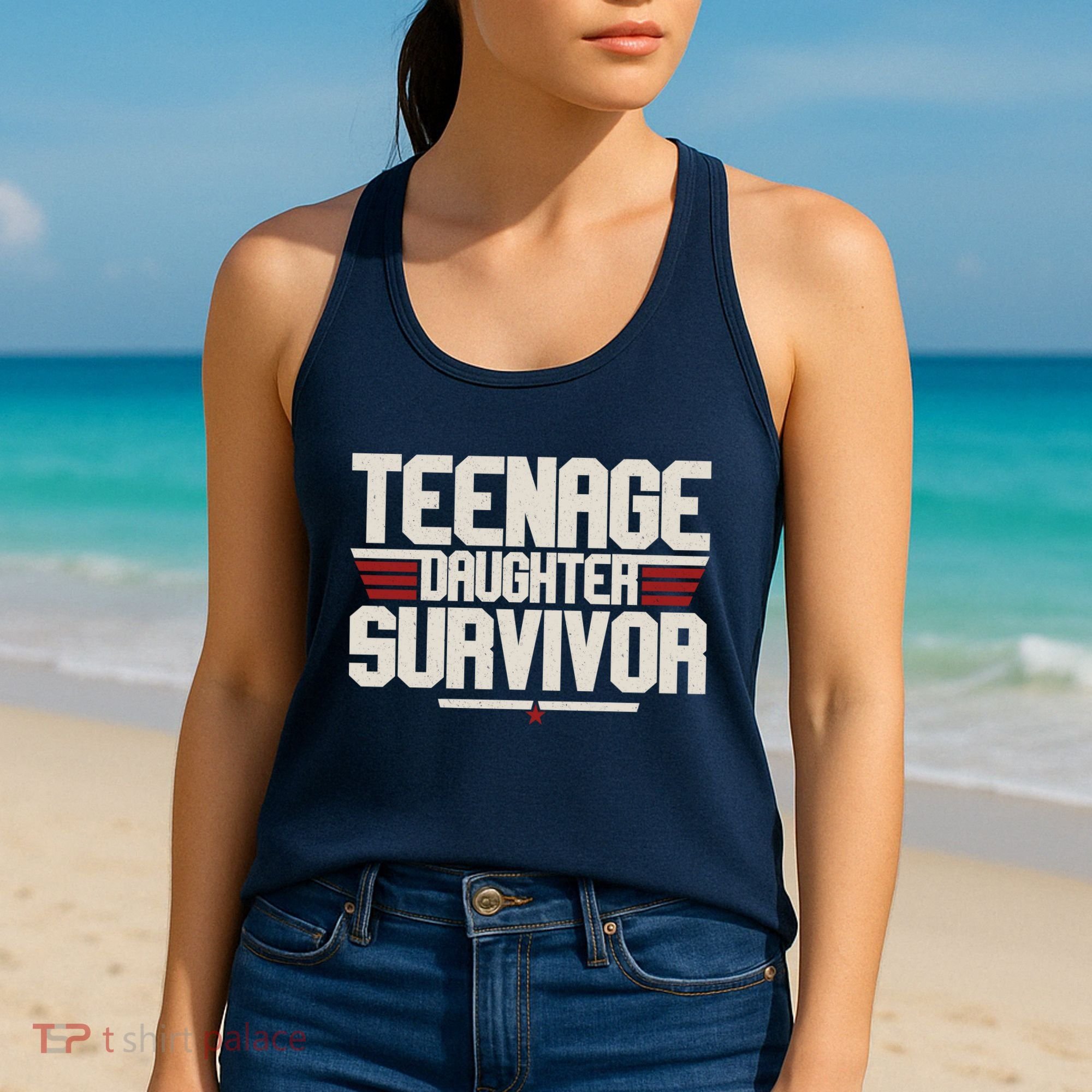 Teenage Daughter Survivor Funny Parent Gift Women's Tank Top