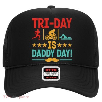 Triathlon Dad Swim Bike Run Triathlete Funny Iron Father Great Gift Hat