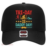 Triathlon Dad Swim Bike Run Triathlete Funny Iron Father Great Gift Hat thumb 0