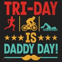 Triathlon Dad Swim Bike Run Triathlete Funny Iron Father Great Gift Hat thumb 2