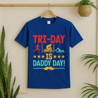 Triathlon Dad Swim Bike Run Triathlete Funny Iron Father Great Gift T-Shirt thumb 2