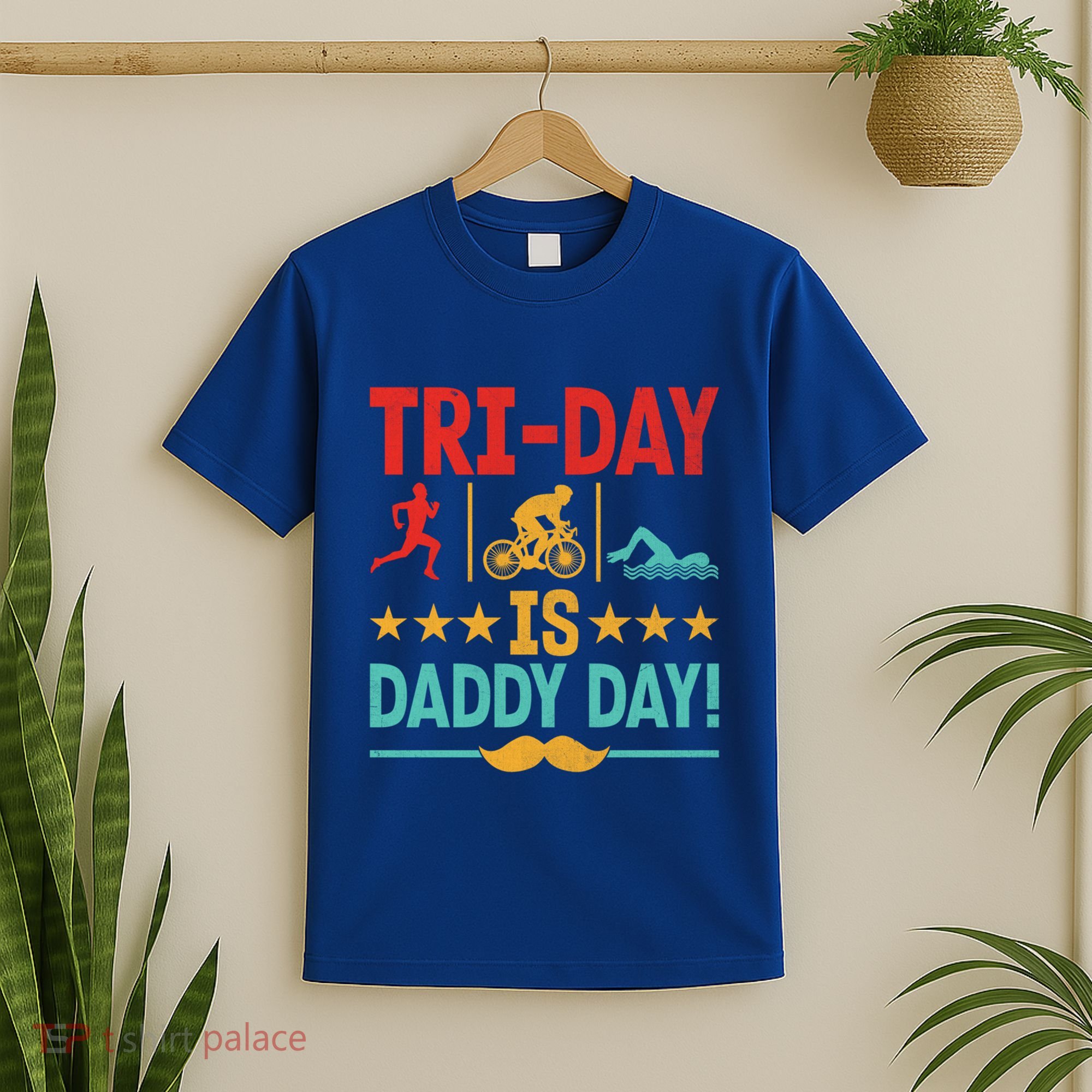 Triathlon Dad Swim Bike Run Triathlete Funny Iron Father Great Gift T-Shirt