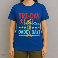 Triathlon Dad Swim Bike Run Triathlete Funny Iron Father Great Gift T-Shirt thumb 4