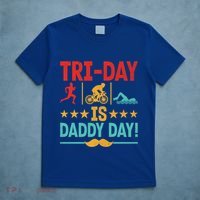Triathlon Dad Swim Bike Run Triathlete Funny Iron Father Great Gift T-Shirt thumb 5