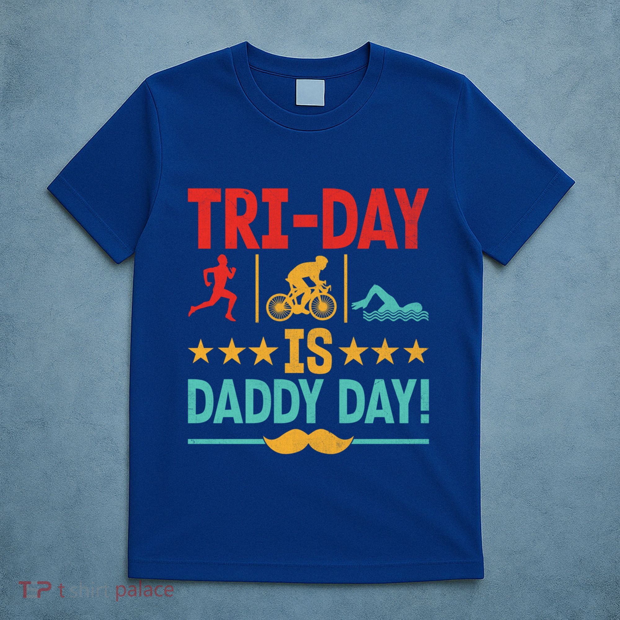 Triathlon Dad Swim Bike Run Triathlete Funny Iron Father Great Gift T-Shirt