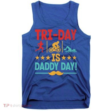 Triathlon Dad Swim Bike Run Triathlete Funny Iron Father Great Gift Tank Top