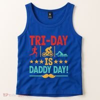 Triathlon Dad Swim Bike Run Triathlete Funny Iron Father Great Gift Tank Top thumb 2