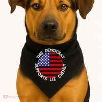 This Democrat Supports Liz Cheney Republican Trendy Gift USA-Made Doggie Bandana thumb 1