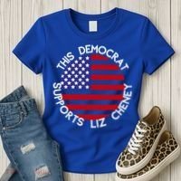 This Democrat Supports Liz Cheney Republican Trendy Gift Women's T-Shirt thumb 3