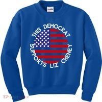 This Democrat Supports Liz Cheney Republican Trendy Gift Kids Sweatshirt thumb 0