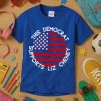 This Democrat Supports Liz Cheney Republican Trendy Gift Kids T-Shirt thumb 3