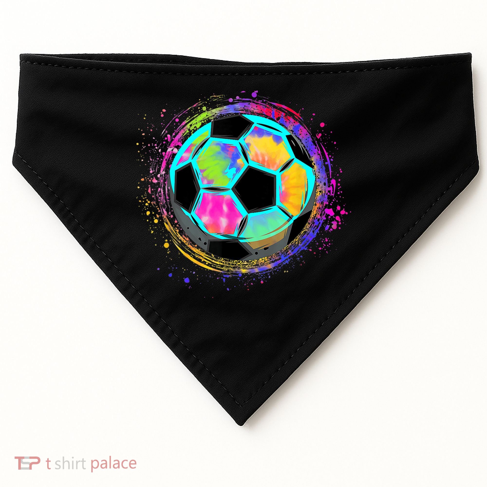 Tie Dye Soccer Ball For All Soccer Lovers USA-Made Doggie Bandana
