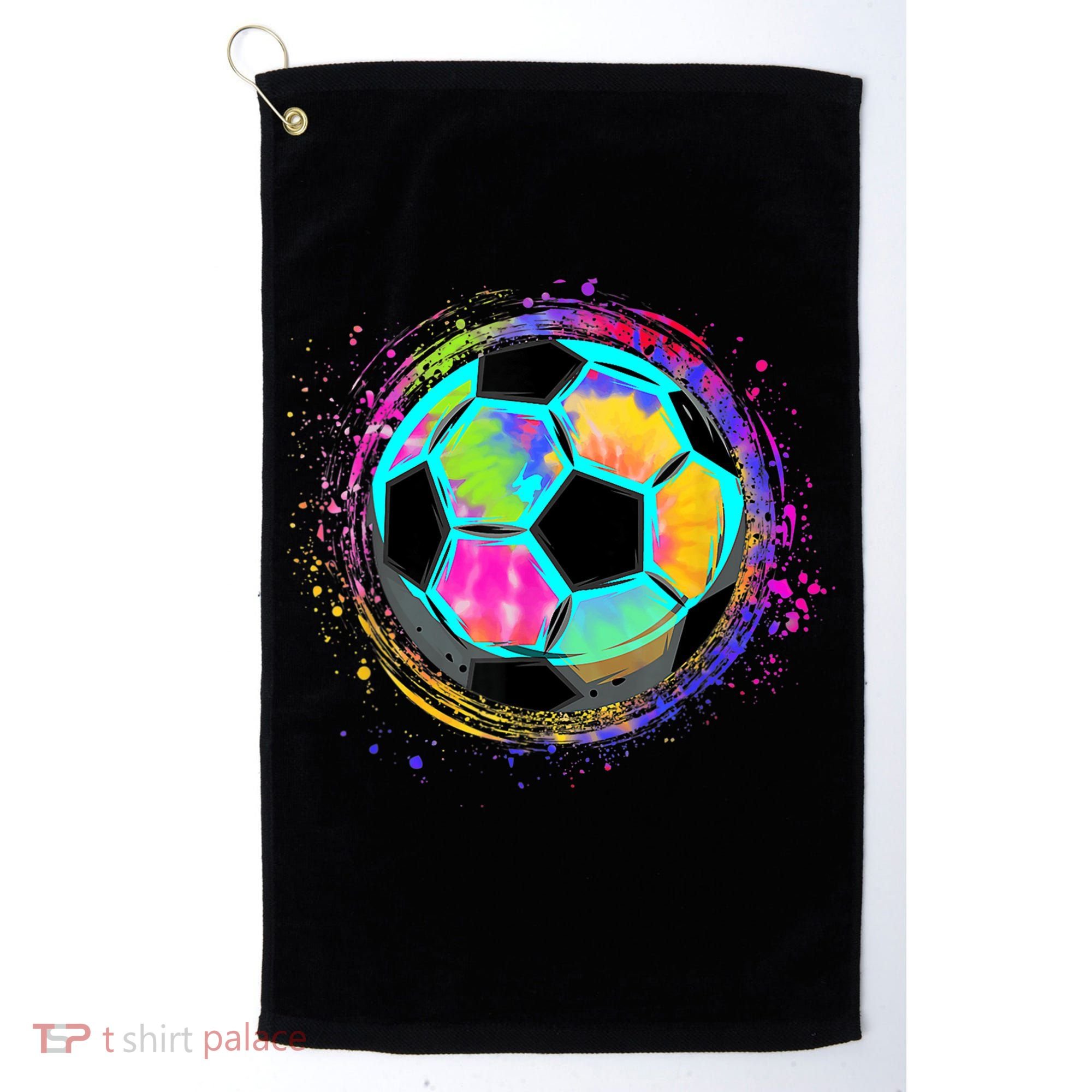 Tie Dye Soccer Ball For All Soccer Lovers Golf Towel