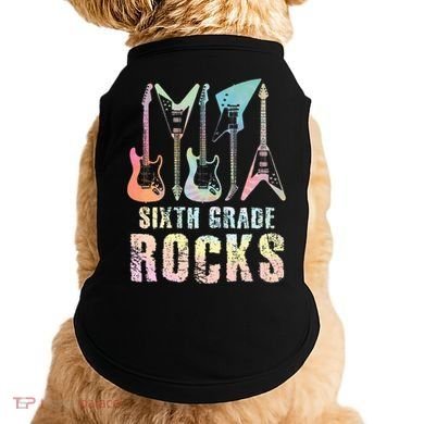 Tie Dye Sixth Grade Rocks Teacher Doggie Tank