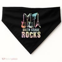 Tie Dye Sixth Grade Rocks Teacher USA-Made Doggie Bandana thumb 0