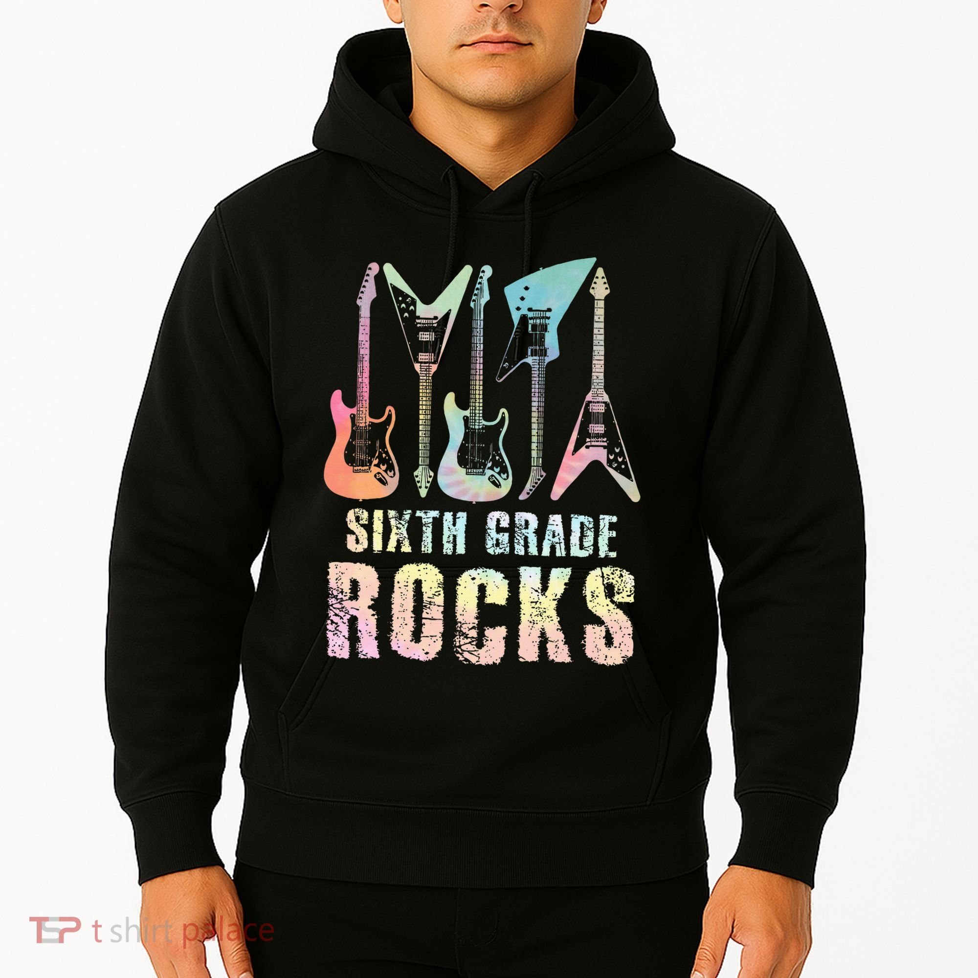 Tie Dye Sixth Grade Rocks Teacher Hoodie