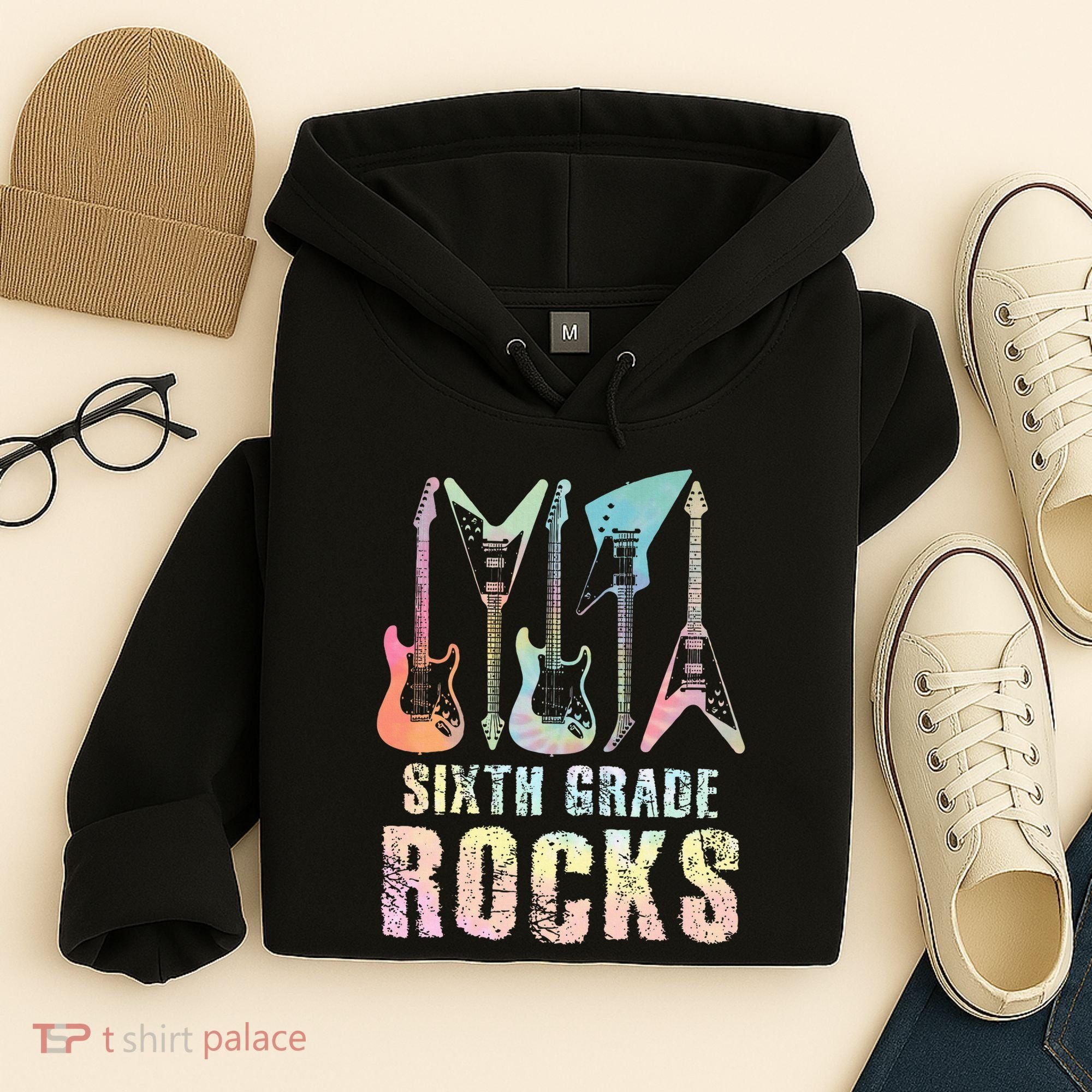 Tie Dye Sixth Grade Rocks Teacher Hoodie