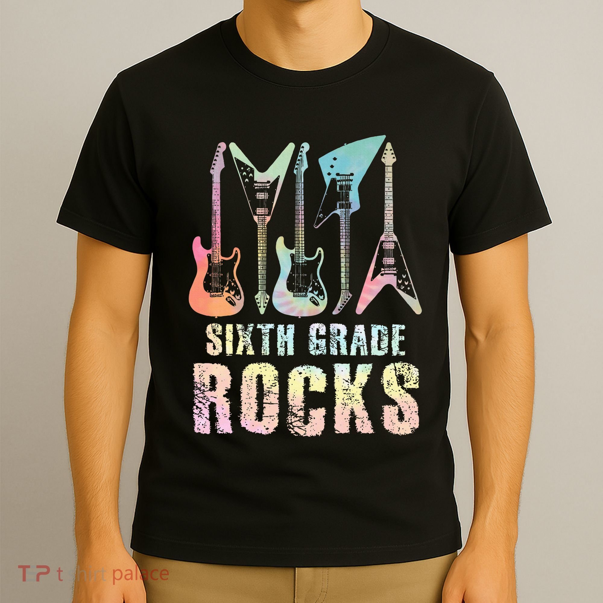 Tie Dye Sixth Grade Rocks Teacher T-Shirt