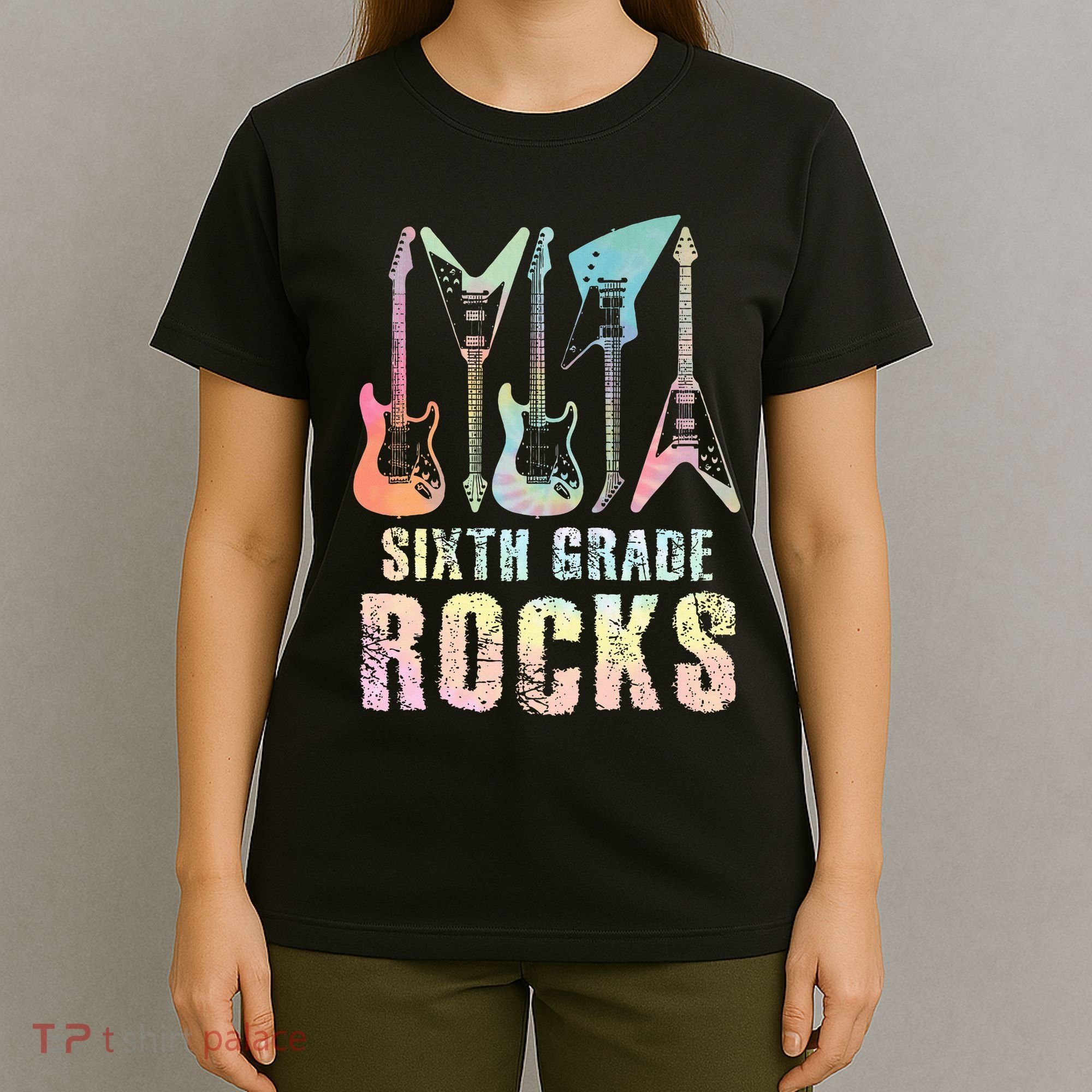 Tie Dye Sixth Grade Rocks Teacher T-Shirt