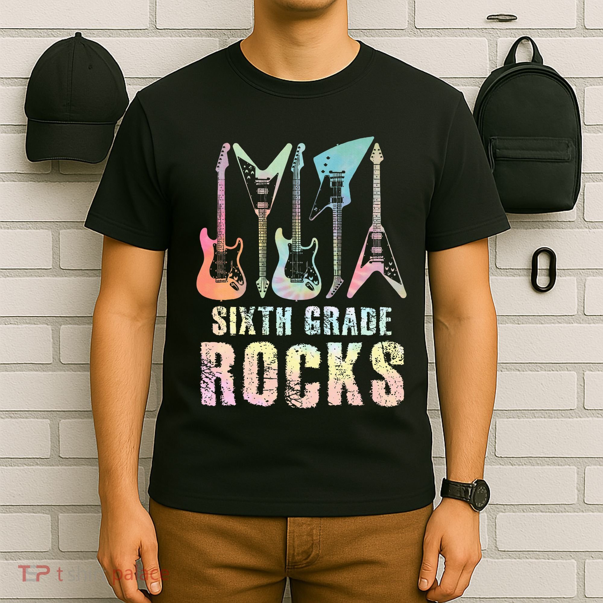 Tie Dye Sixth Grade Rocks Teacher T-Shirt