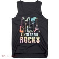 Tie Dye Sixth Grade Rocks Teacher Tank Top thumb 0