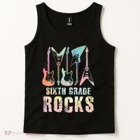 Tie Dye Sixth Grade Rocks Teacher Tank Top thumb 2