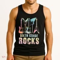 Tie Dye Sixth Grade Rocks Teacher Tank Top thumb 3