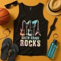 Tie Dye Sixth Grade Rocks Teacher Tank Top thumb 4