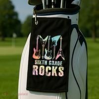 Tie Dye Sixth Grade Rocks Teacher Golf Towel thumb 2
