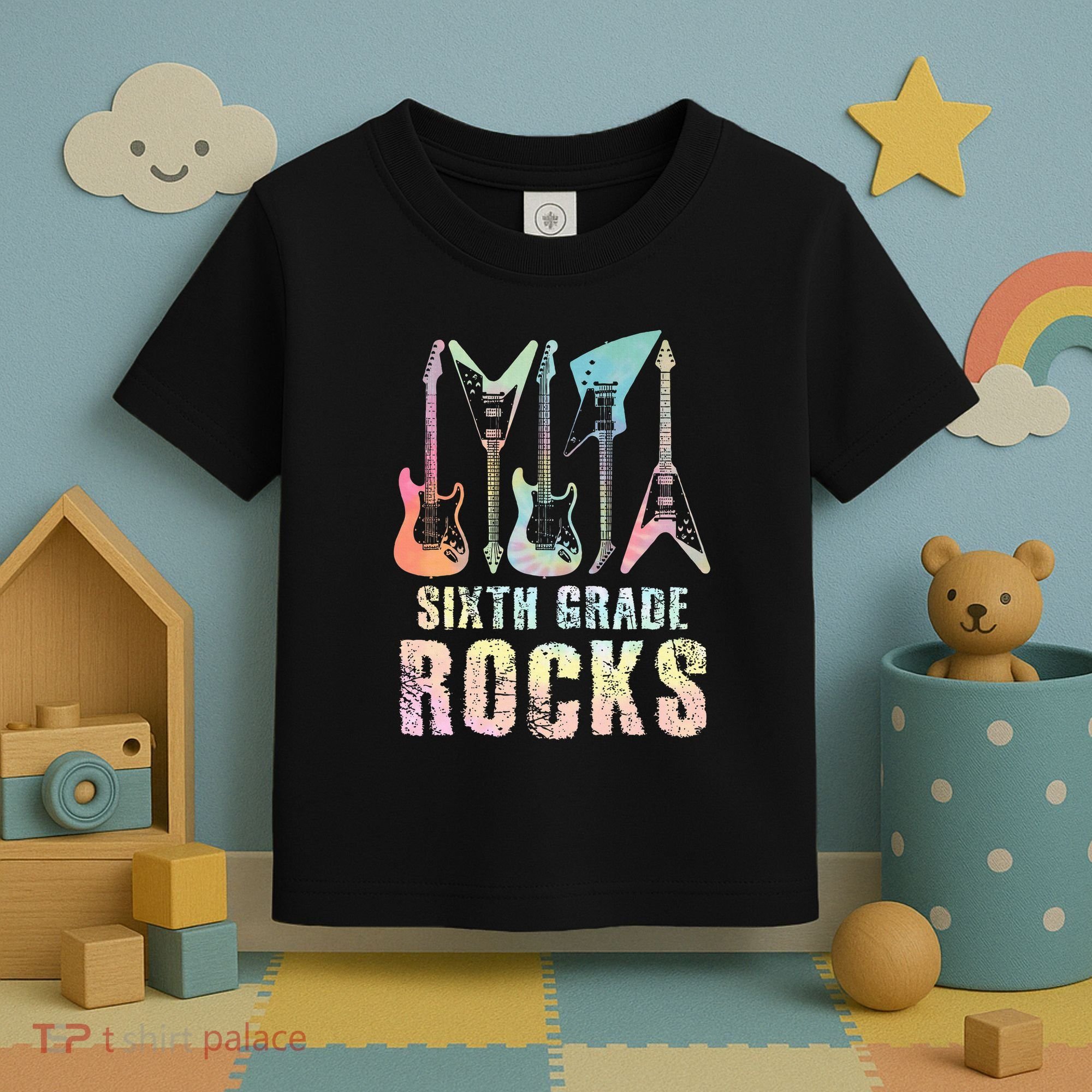 Tie Dye Sixth Grade Rocks Teacher Toddler T-Shirt