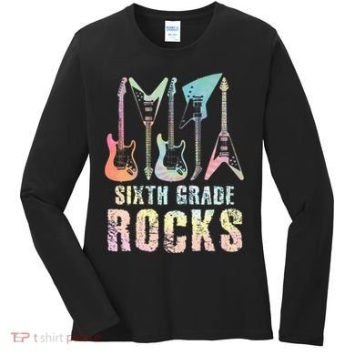 Tie Dye Sixth Grade Rocks Teacher Women's Long Sleeve Shirt