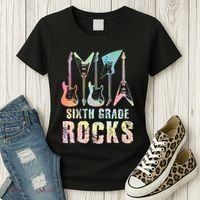 Tie Dye Sixth Grade Rocks Teacher Women's T-Shirt thumb 3
