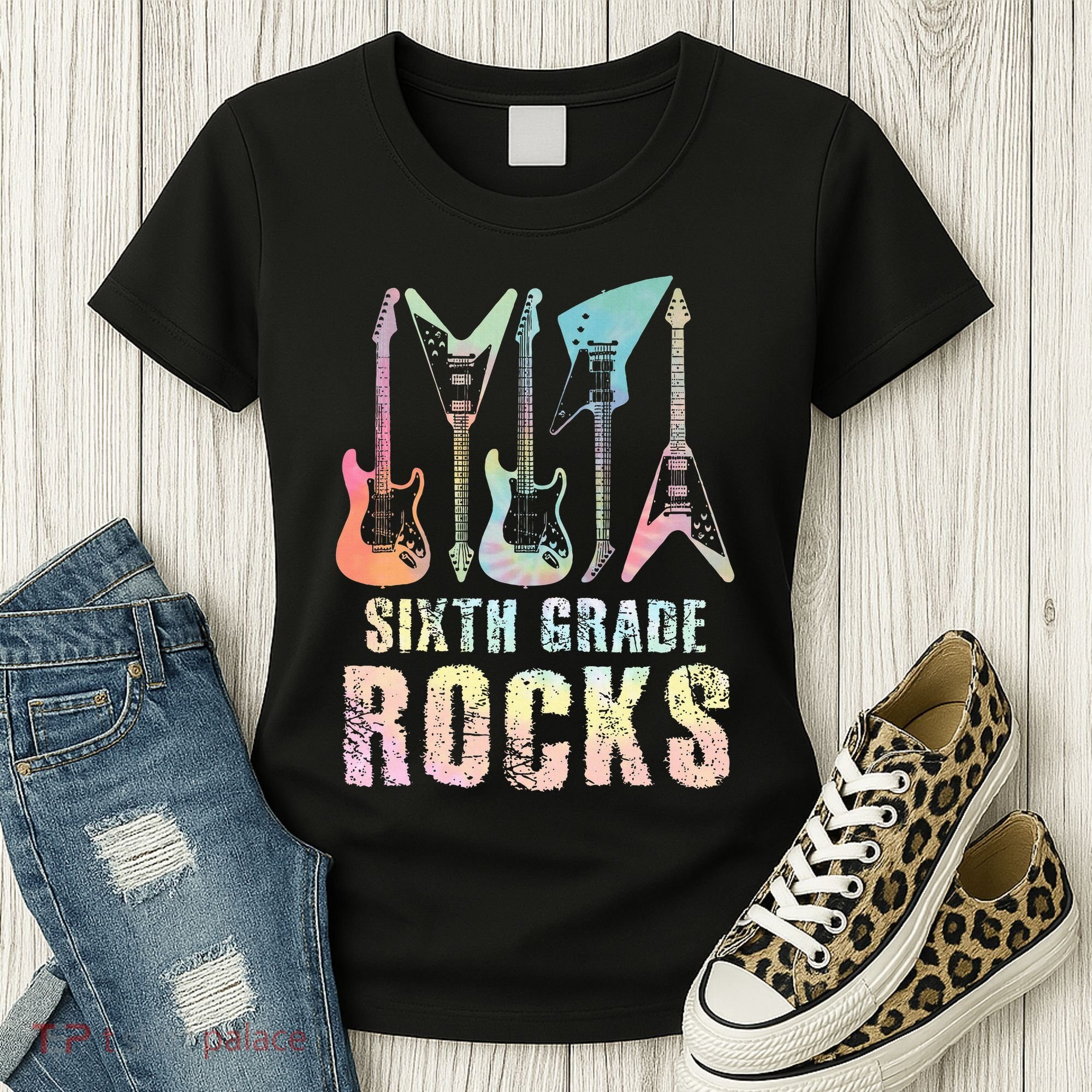 Tie Dye Sixth Grade Rocks Teacher Women's T-Shirt