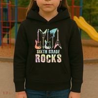 Tie Dye Sixth Grade Rocks Teacher Kids Hoodie thumb 3