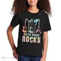 Tie Dye Sixth Grade Rocks Teacher Kids T-Shirt thumb 2
