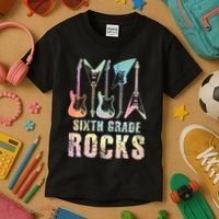 Tie Dye Sixth Grade Rocks Teacher Kids T-Shirt thumb 3