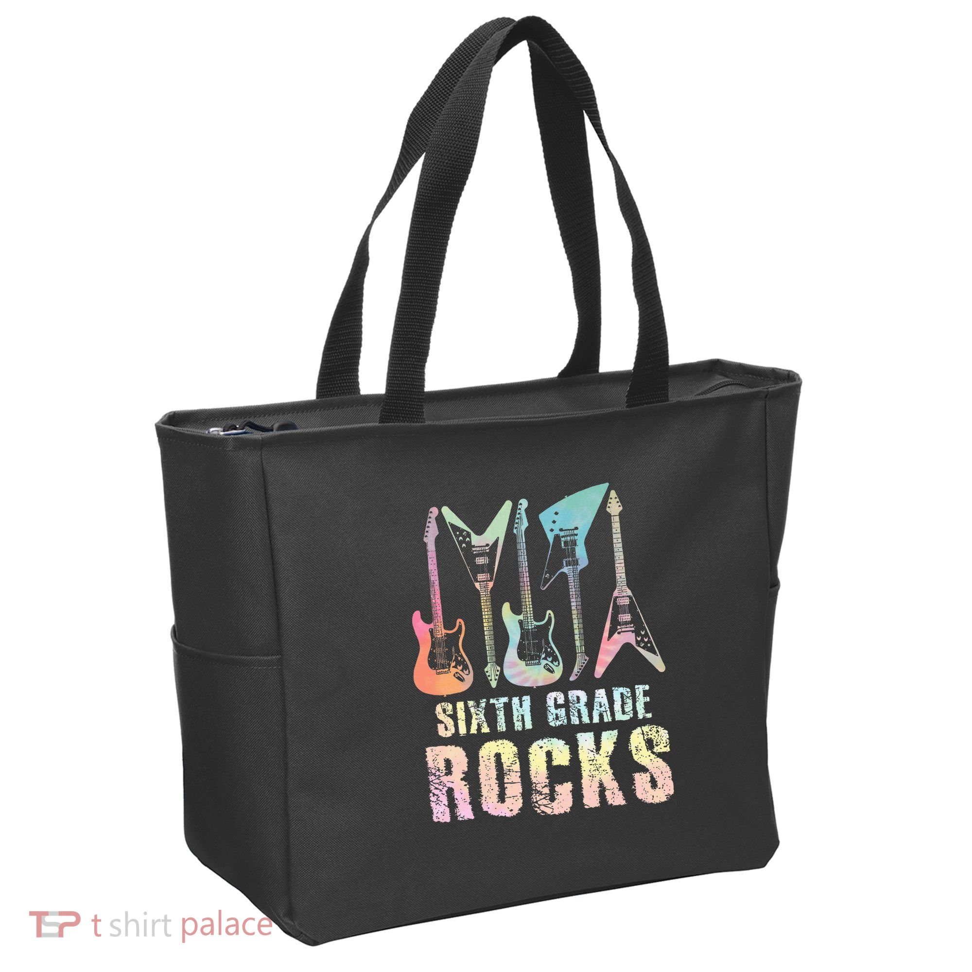 Tie Dye Sixth Grade Rocks Teacher Tote Bag