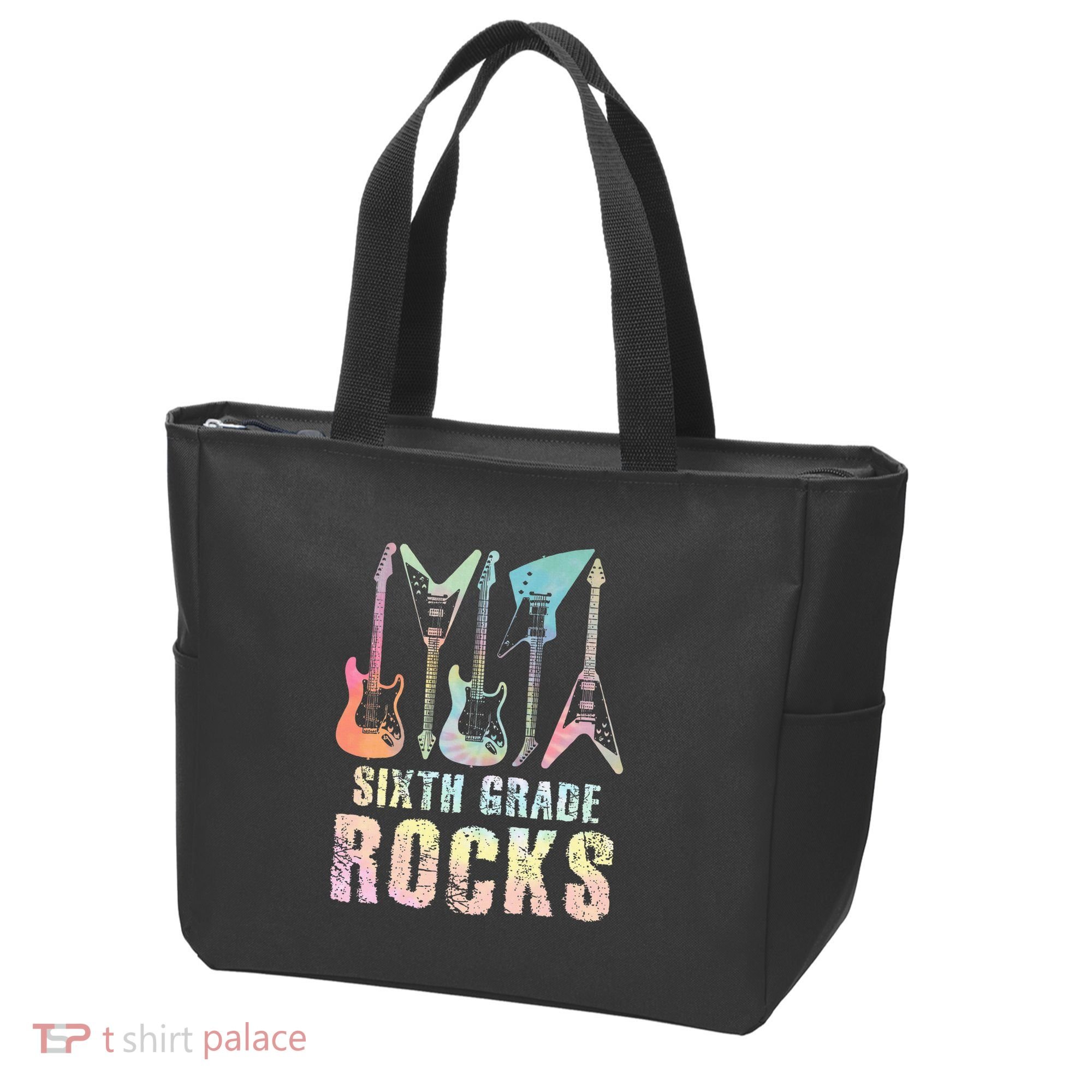Tie Dye Sixth Grade Rocks Teacher Tote Bag