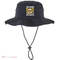 Triathlon Dad Swim Bike Run Triathlete Funny Iron Father Funny Gift Bucket Hat thumb 0