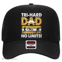 Triathlon Dad Swim Bike Run Triathlete Funny Iron Father Funny Gift Hat thumb 0